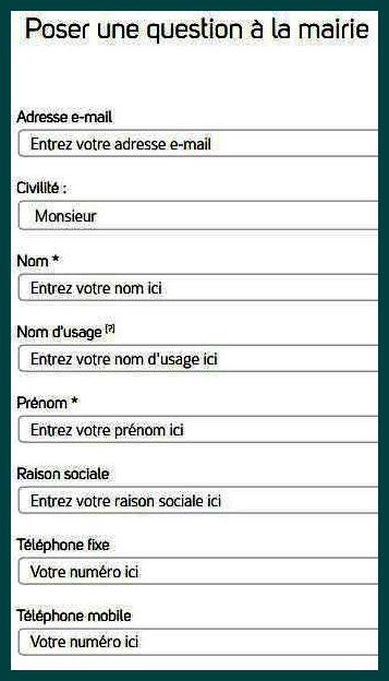 form adresse