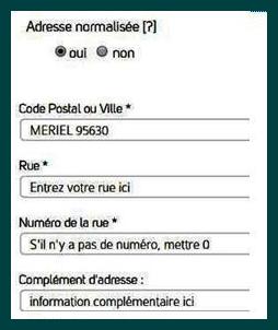 form adresse