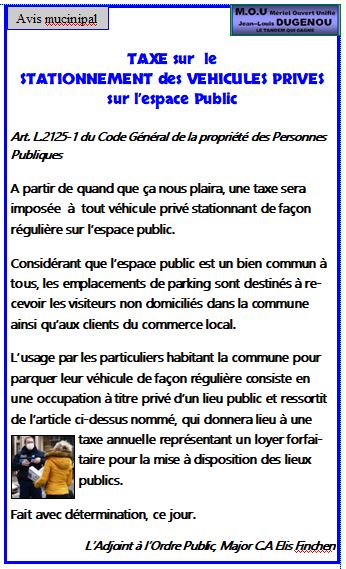 taxe stationnement